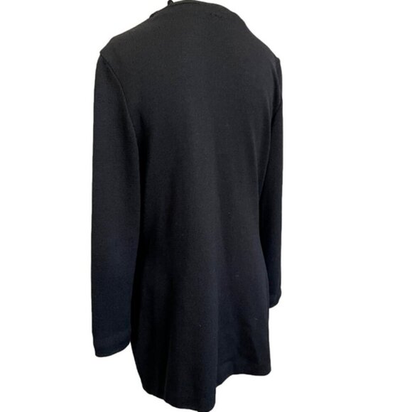 Vintage St John Black Santana Wool Knit Long Cardigan - 10/Medium 🇺🇸 - Picture 11 of 13